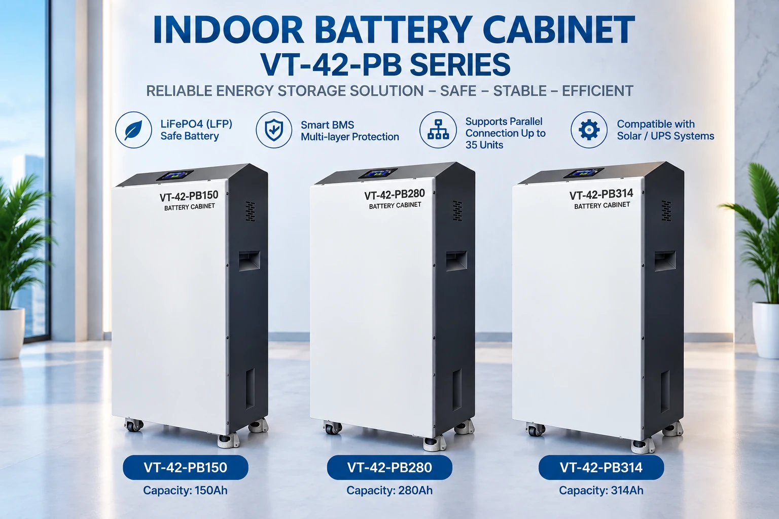 VT-42-PB Battery Cabinet: Backup Power for Telecom and Other Critical Applications