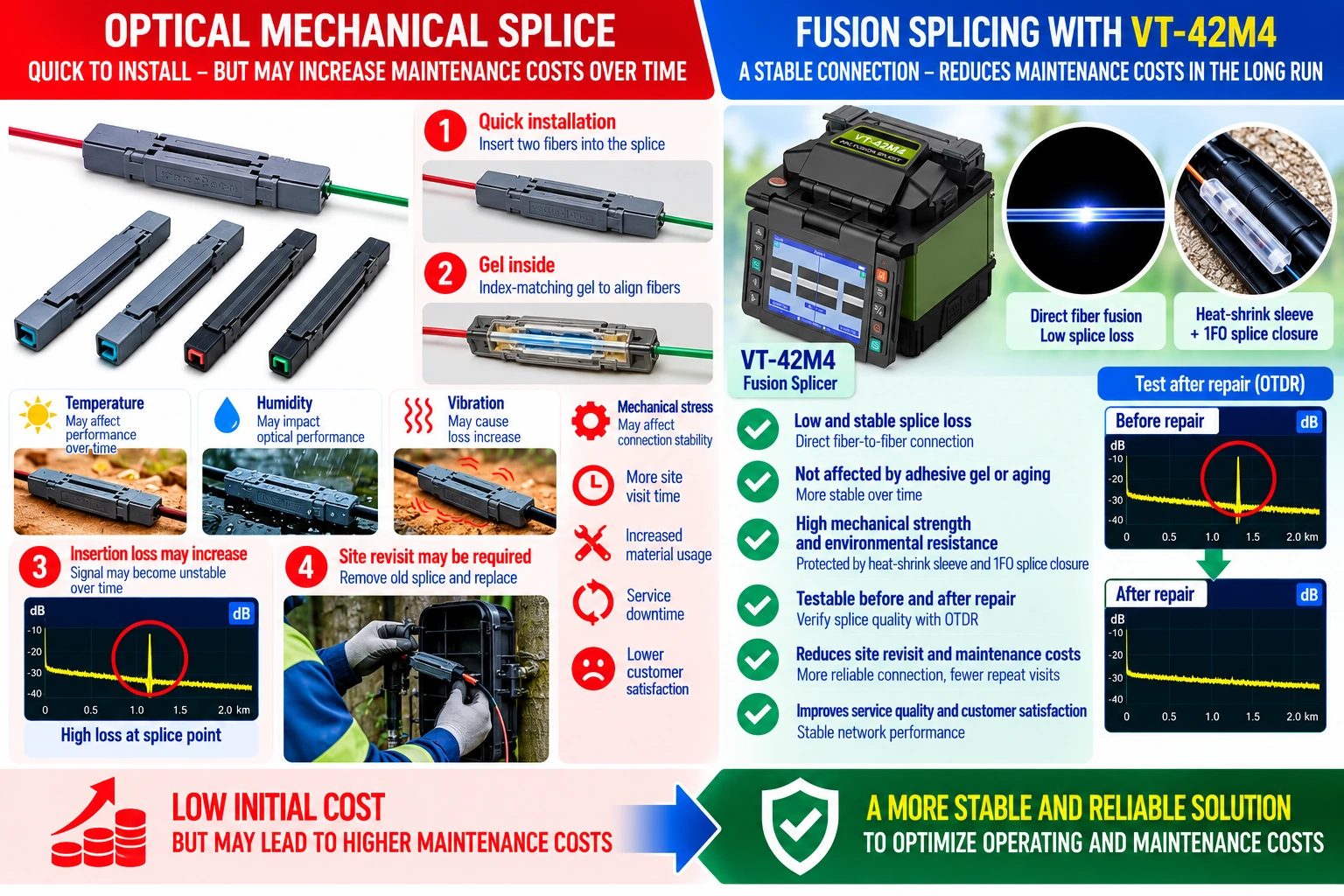 OPTICAL MECHANICAL SPLICE: QUICK TO INSTALL – BUT MAY INCREASE MAINTENANCE COSTS OVER TIME